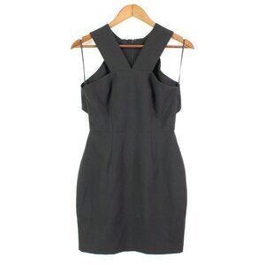 AQAQ Shatter Cutout Halter‎ Knee Length Dress Black Size 4
